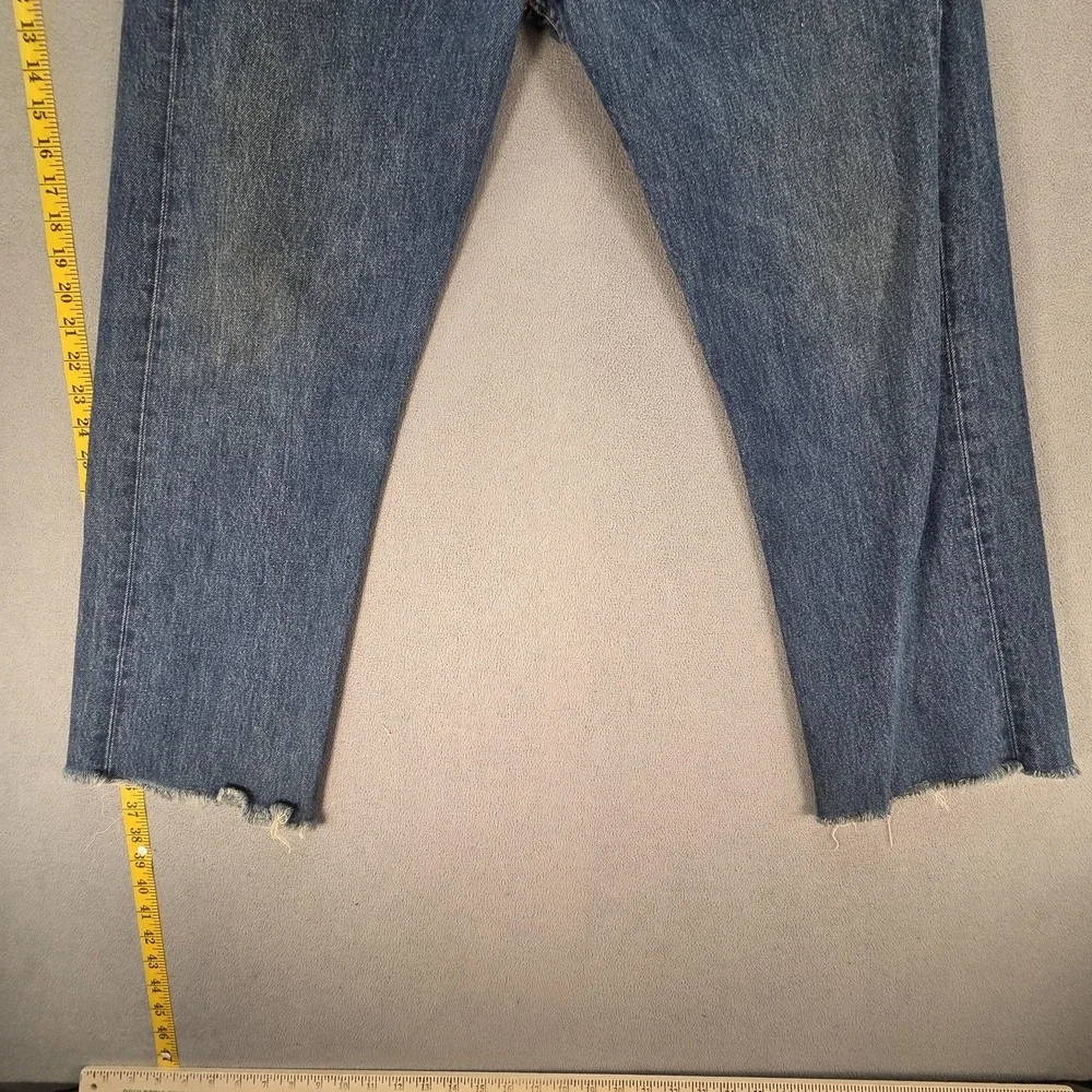 VTG Levis 501 Jeans Mens Blue Med‎ Wash Straight Altered Hem Made USA Fits 30x27